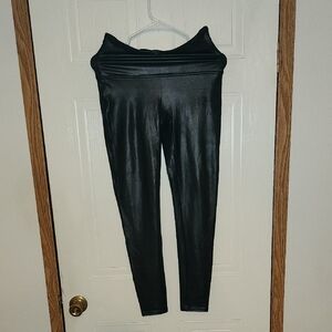 SPANX Black Faux Leather Leggings